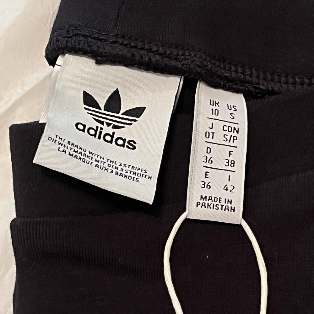 NWT! Adidas Women’s 3 Stripe Black & White Leggings Size Small Slim Fit … - Picture 4 of 5